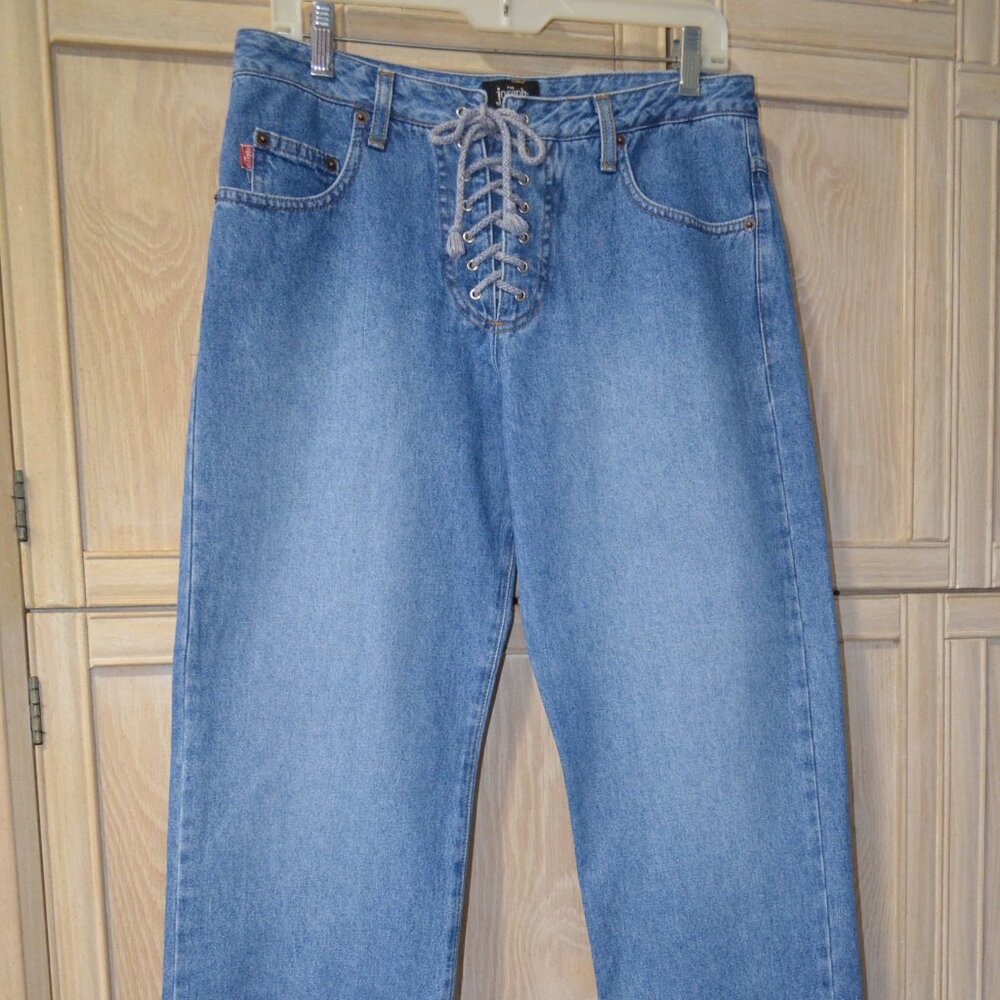 For Joseph Five Pocket Blue Jeans, Lace-Up Closure, Size 31 – New